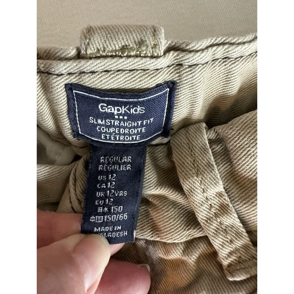 Gap Kids Khaki Pants Slim Straight Fit Unisex Size 12